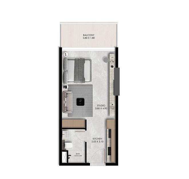 Квартира 0+1 в Дубай