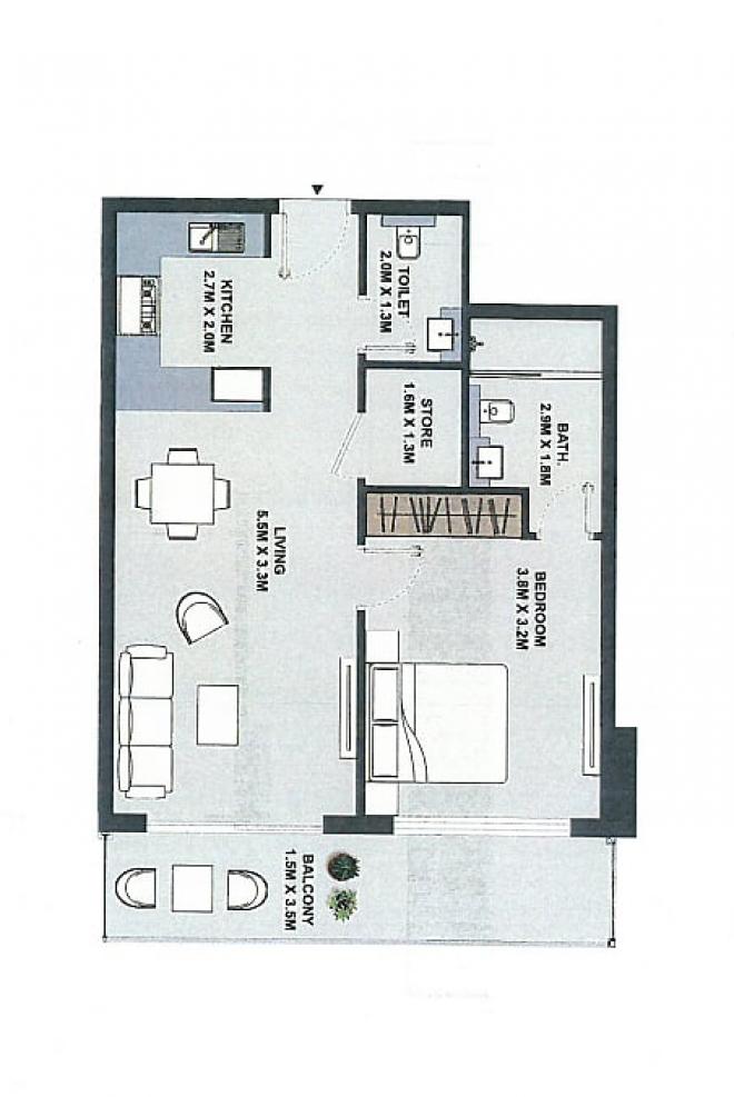 Квартира 1+1 в Дубай