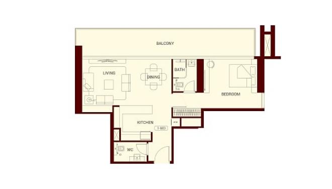 Квартира 2+1 в Дубай