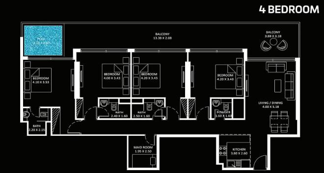 Квартира 1+1 в Дубай