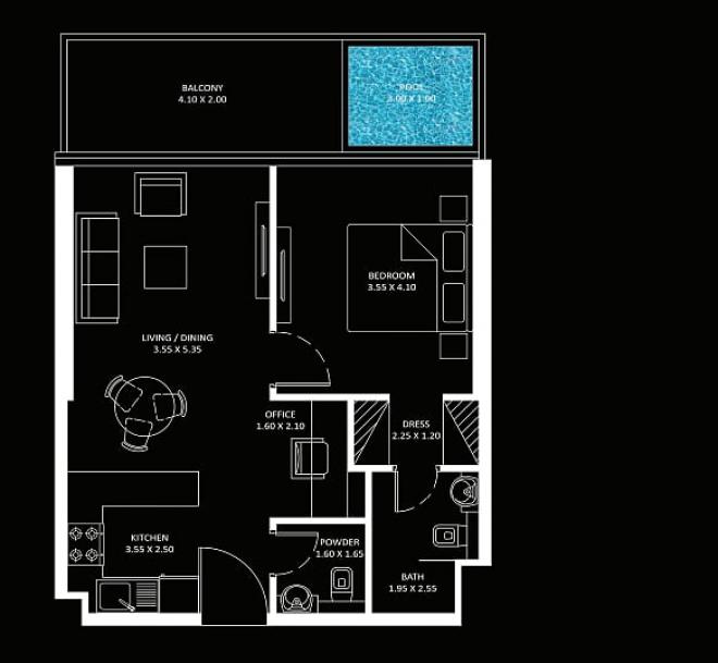 Квартира 1+1 в Дубай