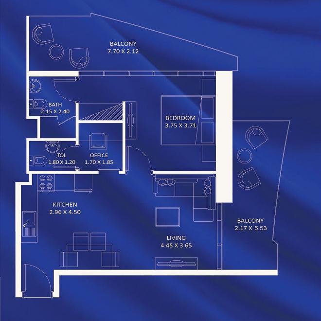 Квартира 1+1 в Дубай