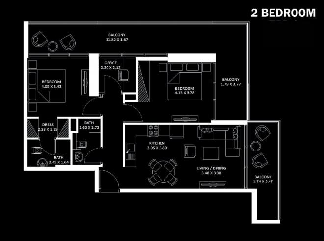 Квартира 3+1 в Дубай