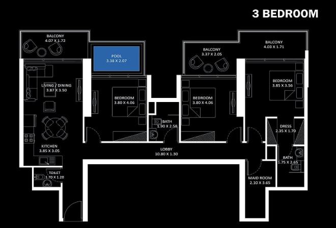 Квартира 3+1 в Дубай