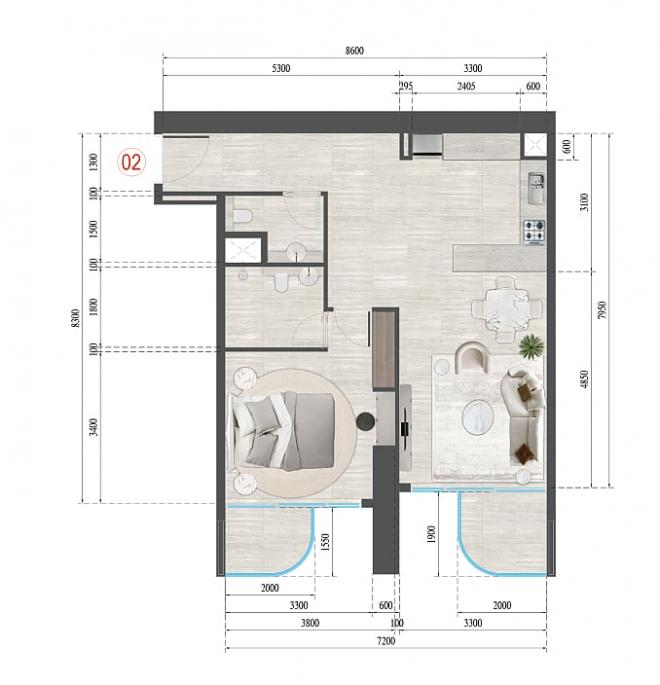 Квартира 2+1 в Дубай