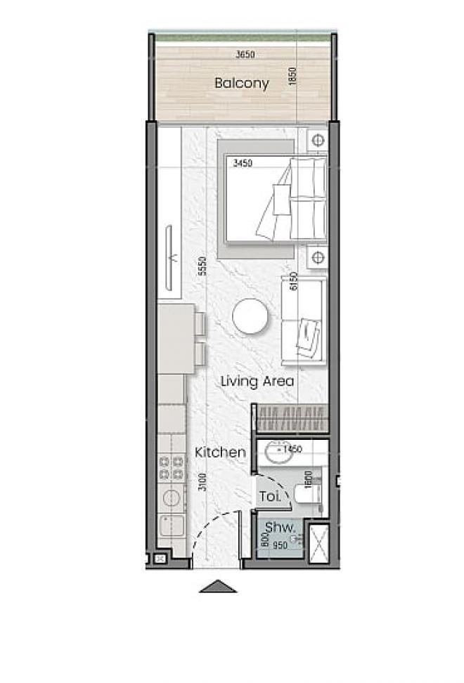 Квартира 0+1 в Дубай