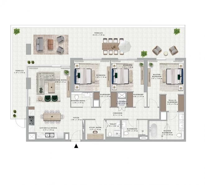 Квартира 3+1 в Дубай