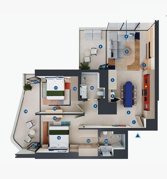 Квартира 0+1 в Дубай