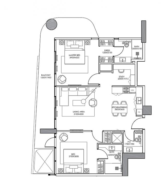 Квартира 2+1 в Дубай