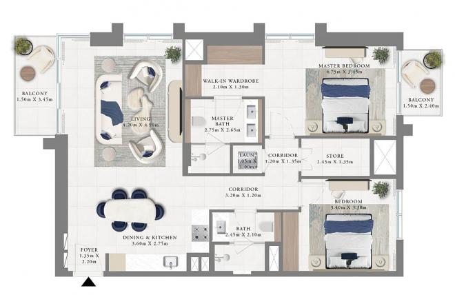 Квартира 3+1 в Дубай