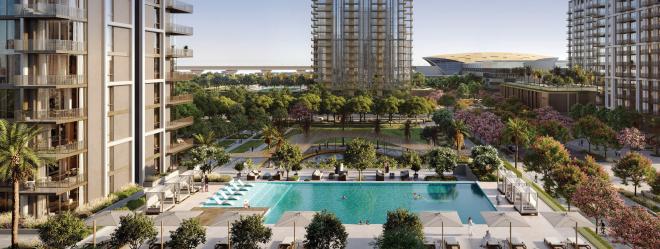 Квартира 2+1 с видом на море в Дубай