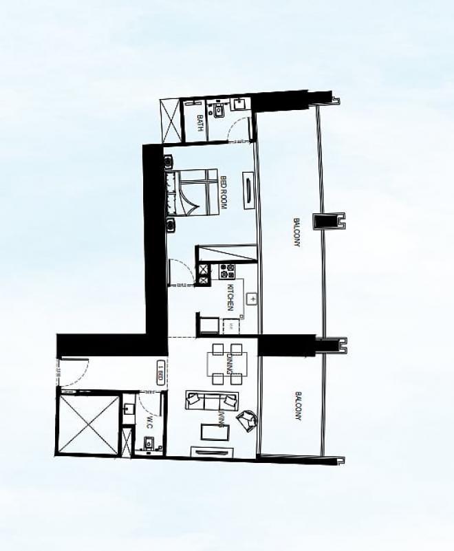 Квартира 0+1 в Дубай