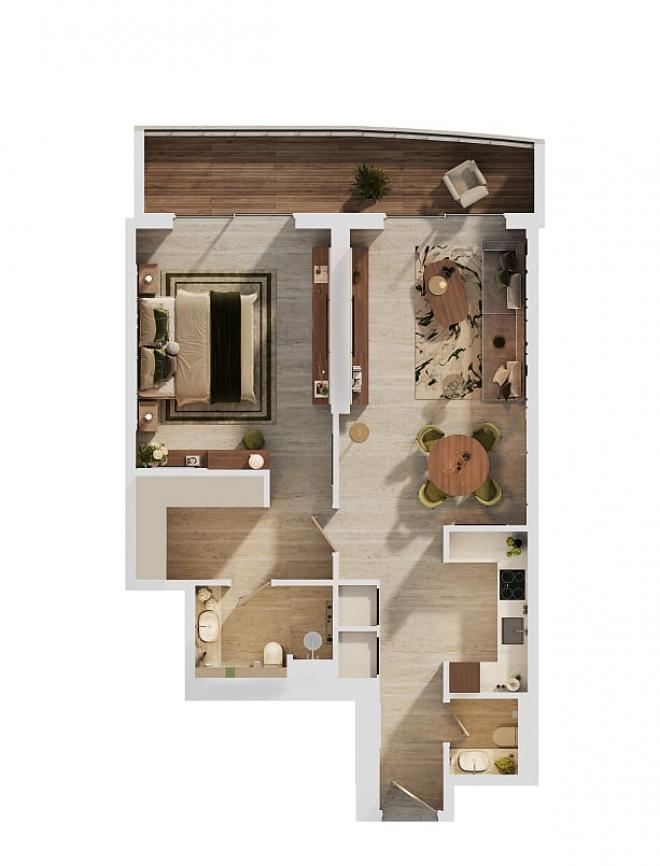 Квартира 0+1 в Дубай