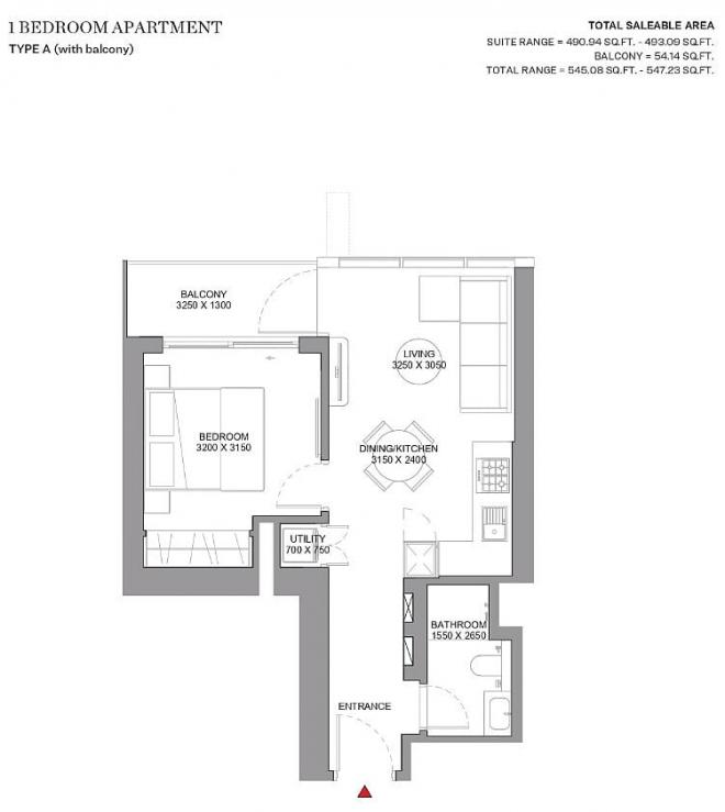Квартира 1+1 в Дубай