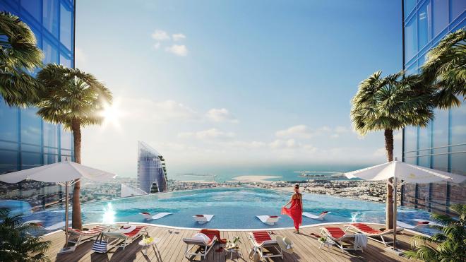 Пентхаус 5+2 с видом на море в Дубай