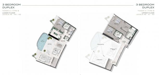 Пентхаус 4+1 с видом на море в Дубай