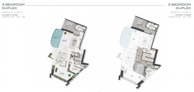 Пентхаус 4+1 с видом на море в Дубай