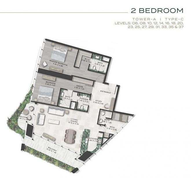 Пентхаус 3+1 с видом на море в Дубай