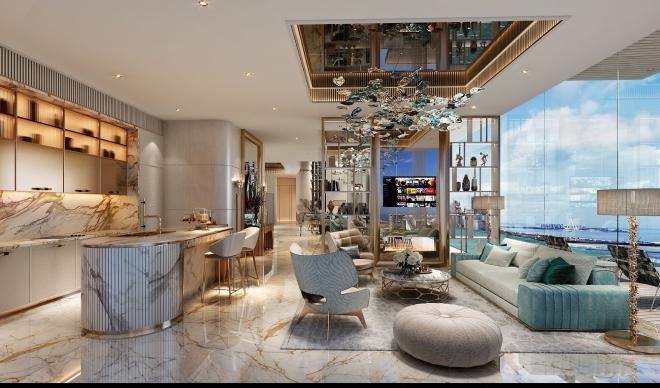 Дюплекс 4+2 с видом на море в Дубай