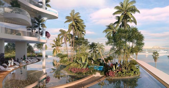 Дюплекс 4+2 с видом на море в Дубай