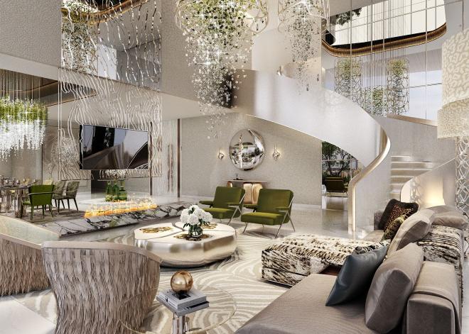 Пентхаус 4+2 с видом на море в Дубай