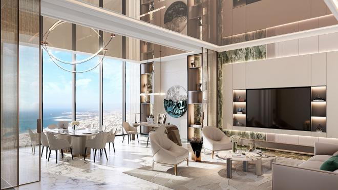 Дюплекс 5+2 с видом на море в Дубай