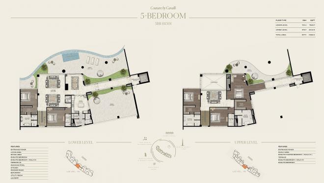 Дюплекс 5+2 с видом на море в Дубай
