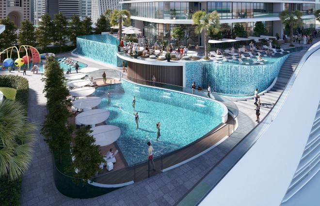 Пентхаус 6+2 с видом на море в Дубай