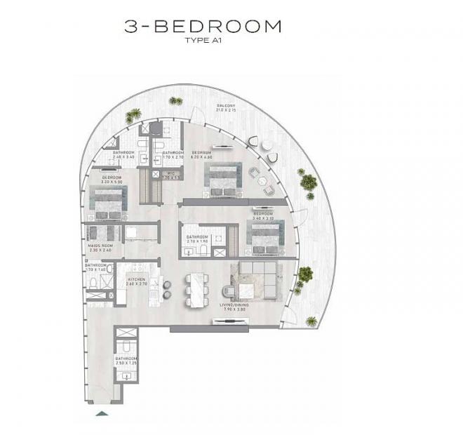 Пентхаус 4+1 в Дубай