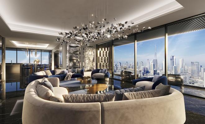 Пентхаус 5+2 с видом на море в Дубай