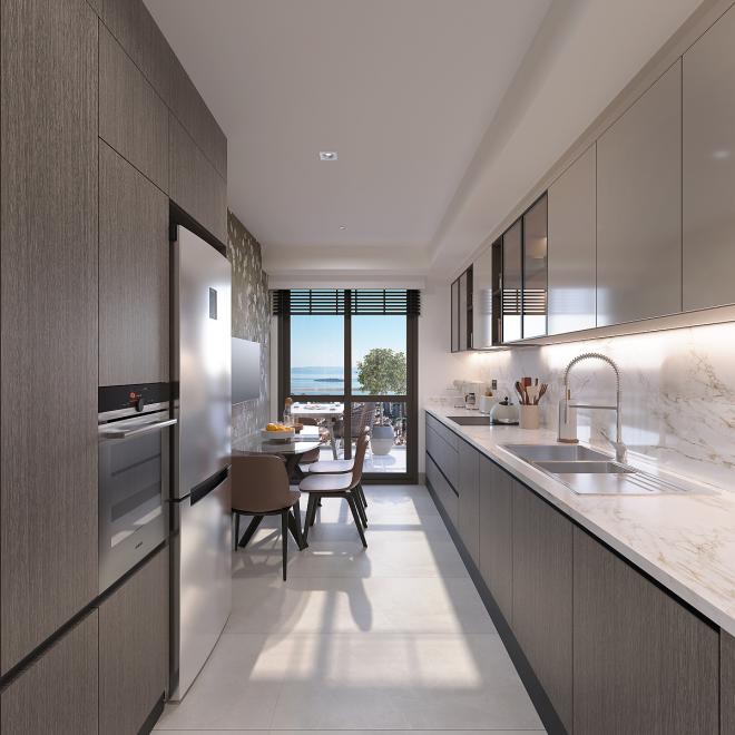 Квартира 1+1 с видом на море в Стамбуле