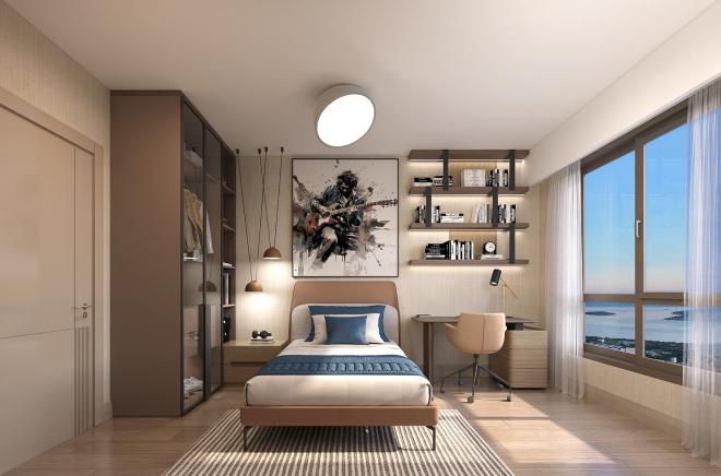 Квартира 1+1 с видом на море в Стамбуле