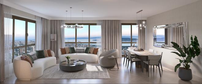 Квартира 2+1 с видом на море в Стамбуле