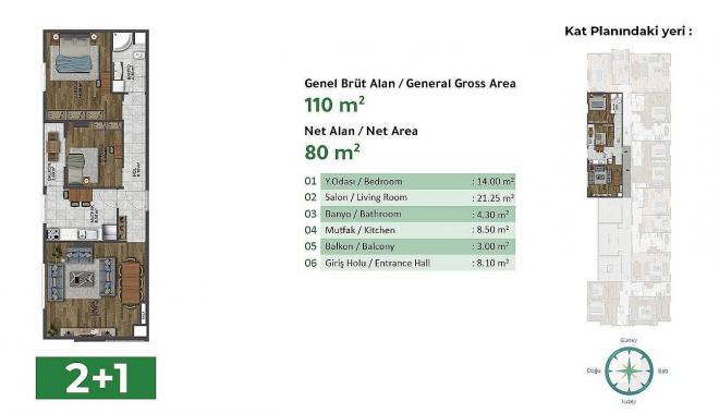 Квартира 3+1 с видом на море в Стамбуле