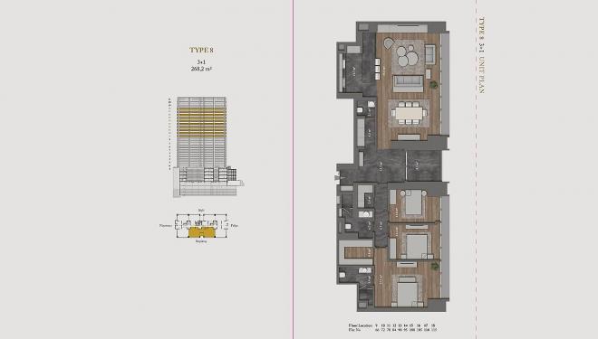 Квартира 3+1 с видом на море в Стамбуле