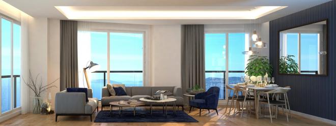 Квартира 3+1 с видом на море в Стамбуле