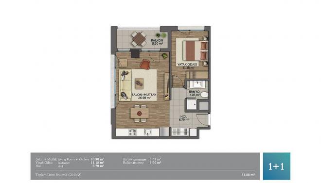 Квартира 3+1 в Стамбуле