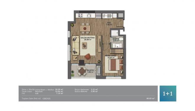 Квартира 3+1 в Стамбуле