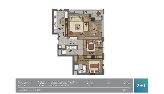 Квартира 3+1 в Стамбуле