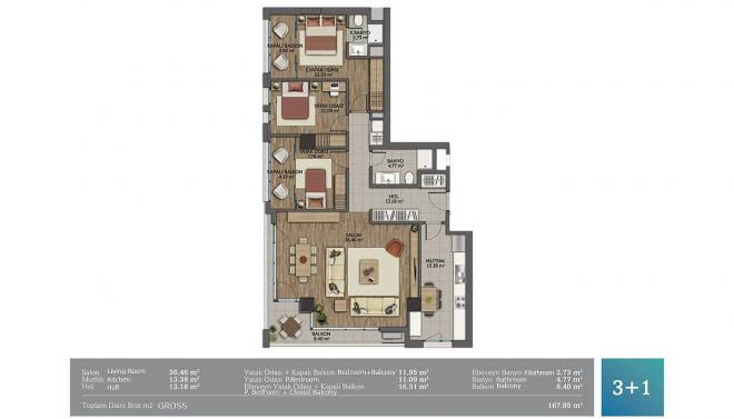 Квартира 3+1 в Стамбуле