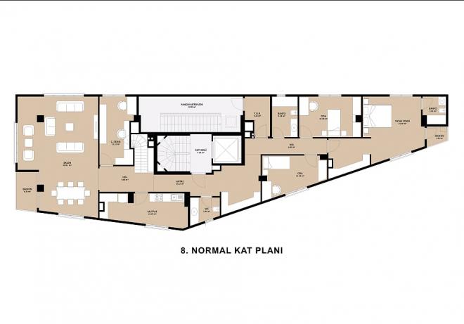 Квартира 3+1 с видом на море в Стамбуле