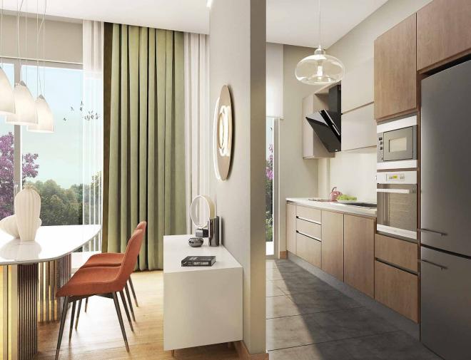 Квартира 1+1 с видом на море в Стамбуле