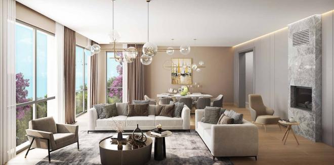 Квартира 1+1 с видом на море в Стамбуле