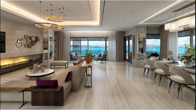 Дюплекс 4+2 с видом на море в Стамбуле