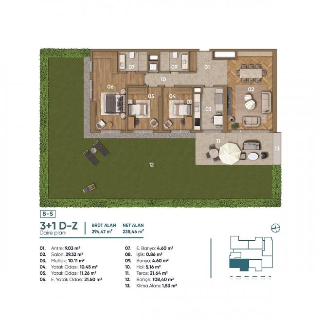 Квартира 3+1 в Стамбуле