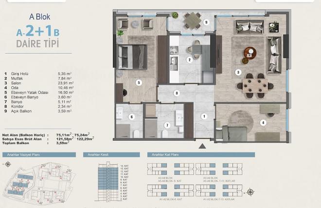 Квартира 3+1 с видом на море в Стамбуле