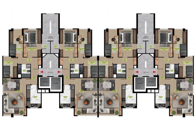 Квартира 3+1 с видом на море в Стамбуле