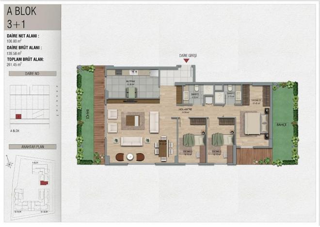 Квартира 2+1 с видом на море в Стамбуле