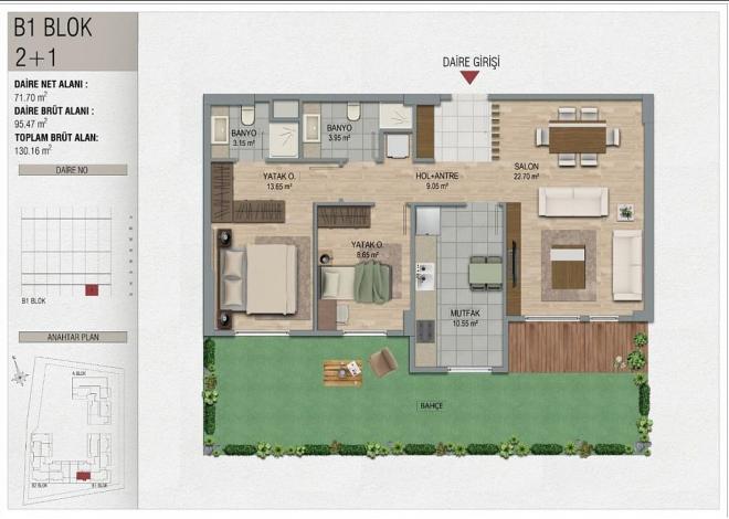 Квартира 3+1 с видом на море в Стамбуле
