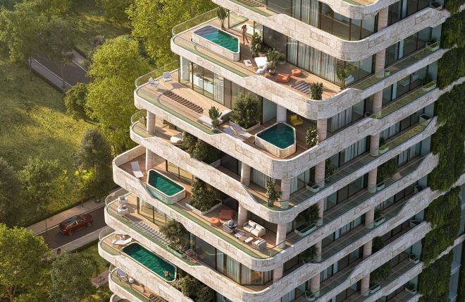 Квартира 1+1 с видом на море в Стамбуле